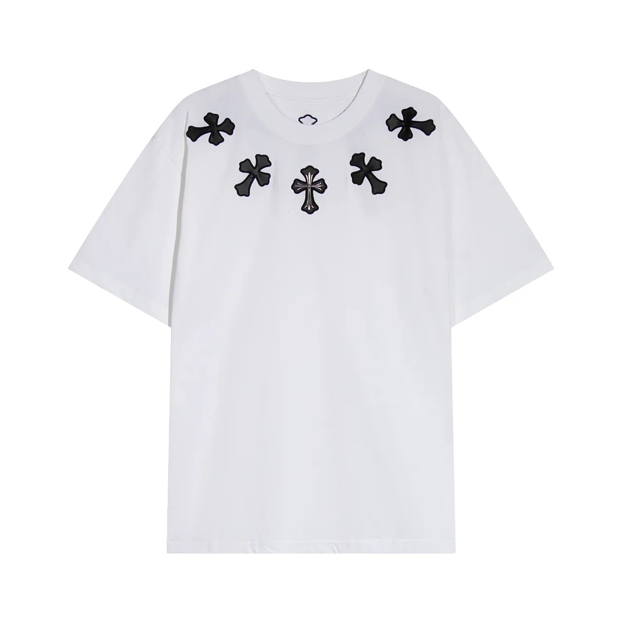 P150 Chrome Hearts Chrome Hearts Iron Cross Short Sleeve Size: SMLXL Color: White Black
